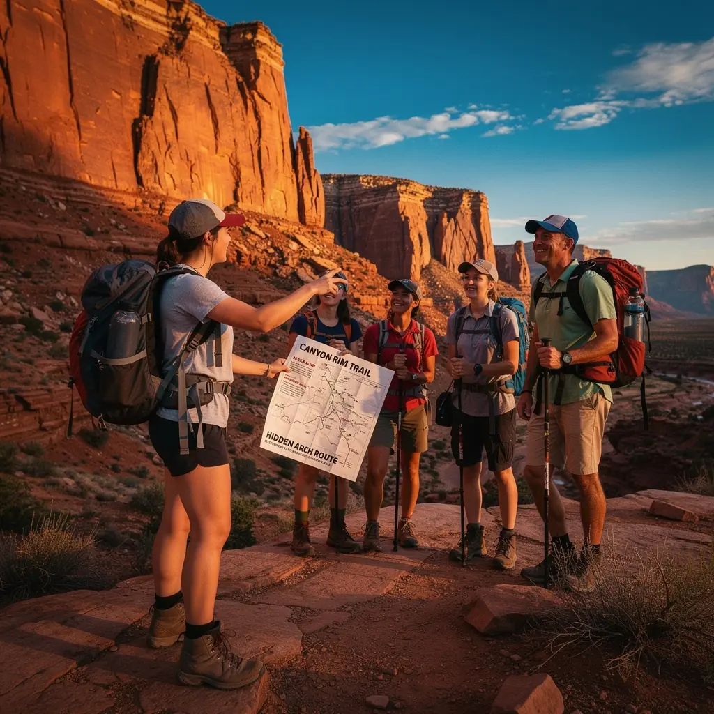 Красивый пейзаж горного маршрута с зелеными холмами и ясным небом.